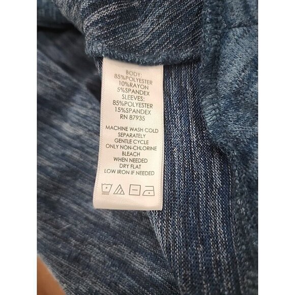 LOGO by Lori Goldstein Cardigan Sweater Blue Space Dyed  Women's Large - Picture 10 of 10